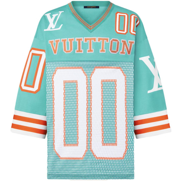 Louis Vuitton SS22 Hockey Jersey Tee Menthe Mint Green Logo T-Shirt Large L - Picture 1 of 16
